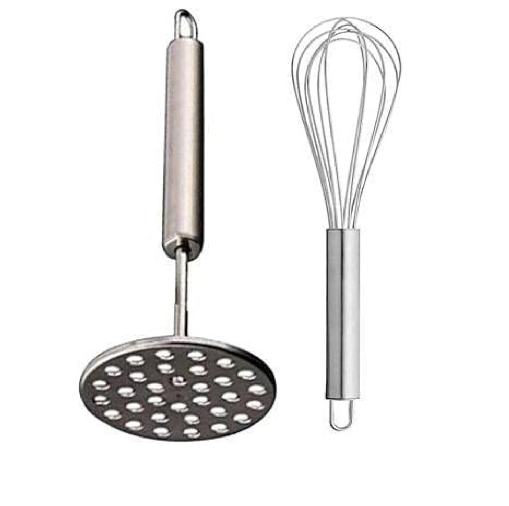 Stainless Steel Potato Masher and Whisker crossword clue kitchen gadget