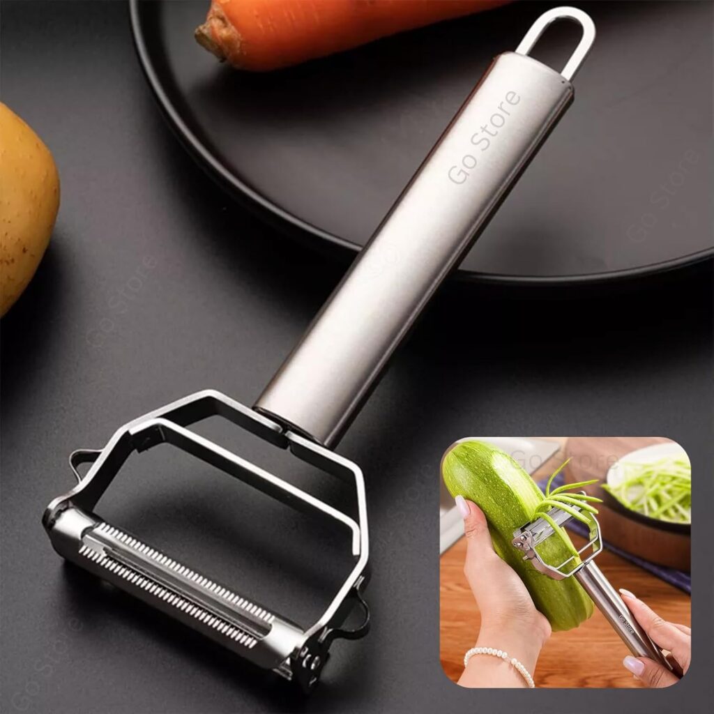 Multi Functional Stainless Steel Julienne Peeler crossword clue kitchen gadget